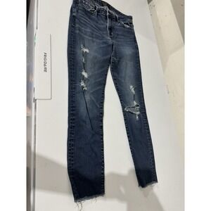 Abercrombie & Fitch Harper Wash Ankle Medium Denim Blue Jeans Size  25/2 Y2K